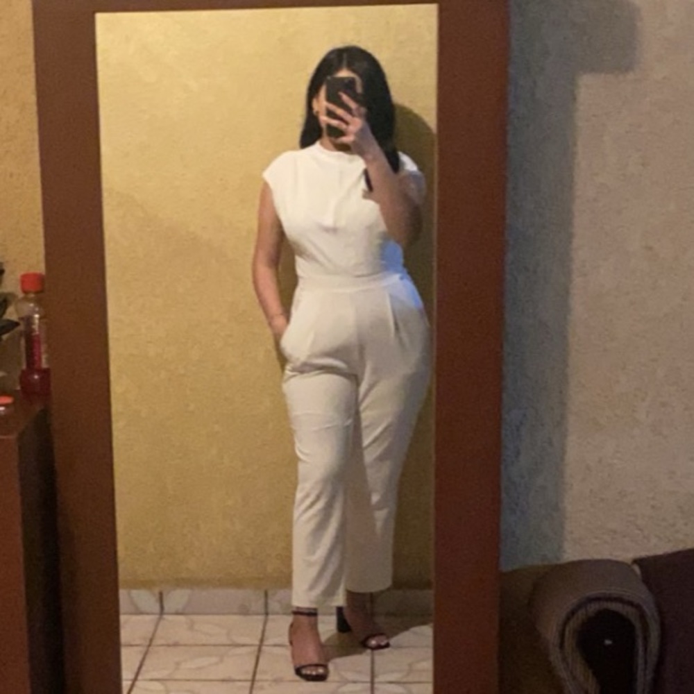 Express White-Beige Jumpsuit